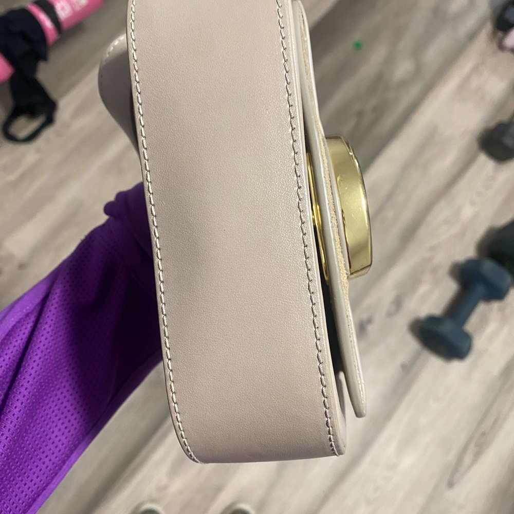 Small Leather C Bag in Taupe - Picture 2 of 7